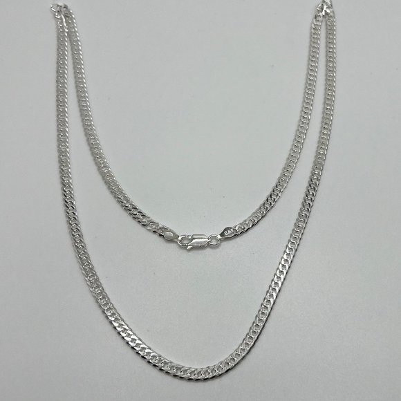 Silver/Gold 24" Miami Cuban Double Curb Chain - 925 Italy - Mens/Ladies/Unisex - Picture 9 of 11